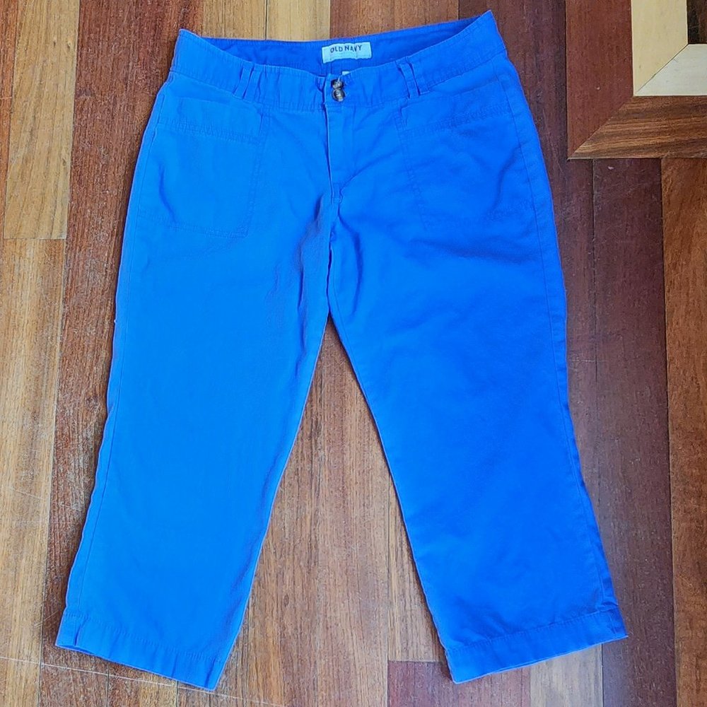 Old Navy Cobalt Blue Lightweight Cropped Capri Pants Size 4